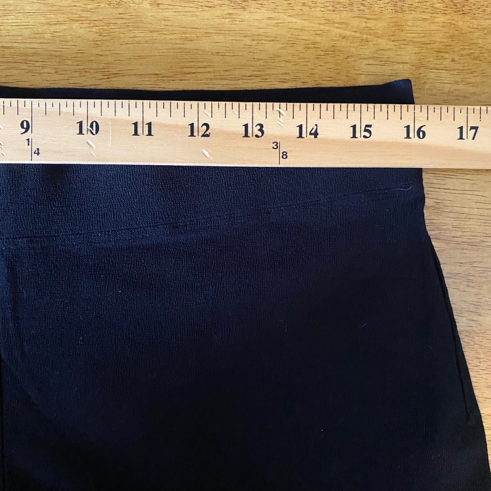 Eileen Fisher Straight Leg Pants Women M Black Stretch Knit Casual Travel Office - Picture 7 of 9